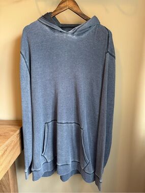 Flag & Anthem Waffle Knit Hooded Pullover Hoodie Blue XXL Tall Men’s Casual